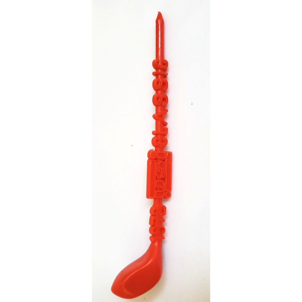 USI CORP 1972 Golf Classic Club Shaped Swizzle Stick Red Plastic Dated 4"